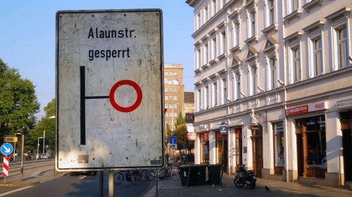 Alaunstraße gesperrt? Anklicken, um das Bild zu vergrößern.