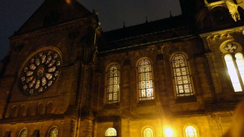 Martin-Luther-Kirche bei Nacht