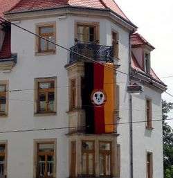 Stadtteilhaus mit BRN-Fahne