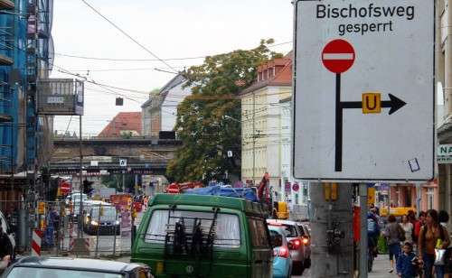 Geänderte Verkehrsführung am Bischofsweg.
