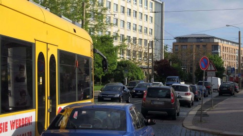 Königsbrücker Straße im Berufsverkehr