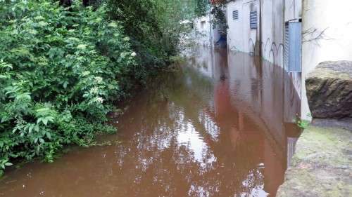 Ruhe, wo gestern das Wasser toste, im Prießnitzbogen