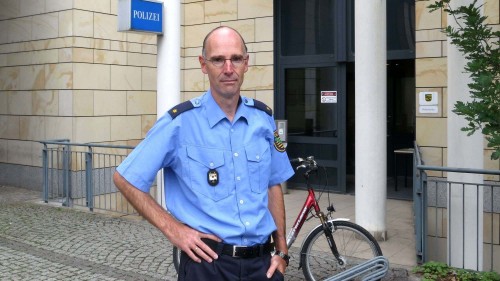 Revierleiter, Polizeirat Thomas Wurche vor "seiner" Wache