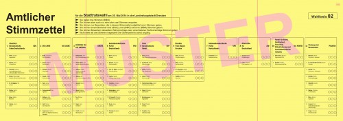 der Stimmzettel für die Neustadt