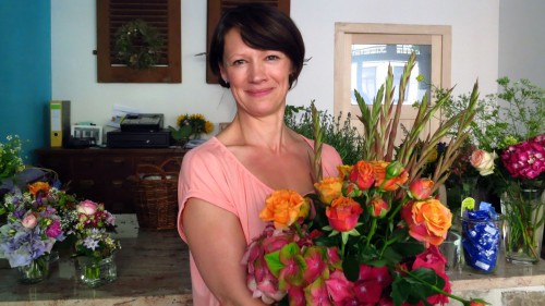 Manuela Jockusch im frisch umgestalteten Blumenladen am Bischofsweg.