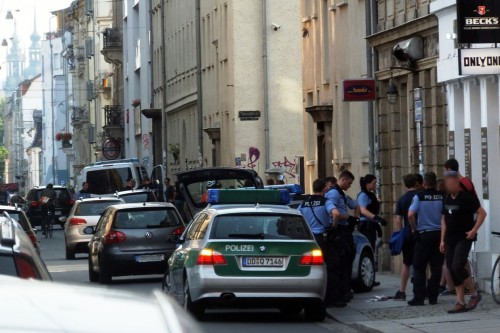 Polizei-Kontrolle auf der Alaunstraße