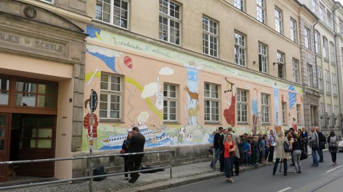 Wandbild an der Görlitzer zur Einweihung - Foto: Archiv