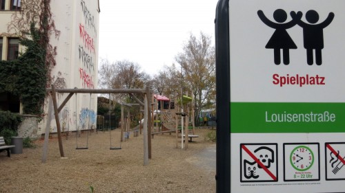 Spielplatz Dresden Neustadt: Der neueste Spielplatz in der Neustadt befindet sich an der Louisenstraße.