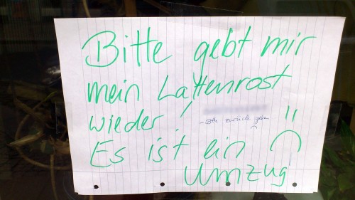 Lattenrost mitgenommen