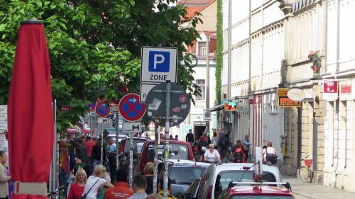 Parkzonenschild auf der Alaunstraße