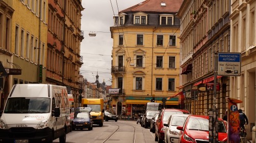 Blick von der Görlitzer auf die Rothenburger Straße