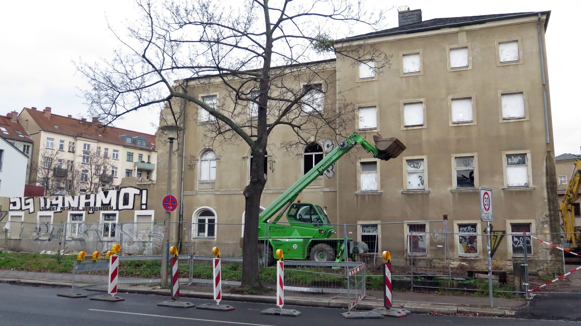 Das Haus an der Lößnitzstraße wird abgerissen.