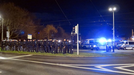 Polizeiaufgebot an der Großen Meißner Straße