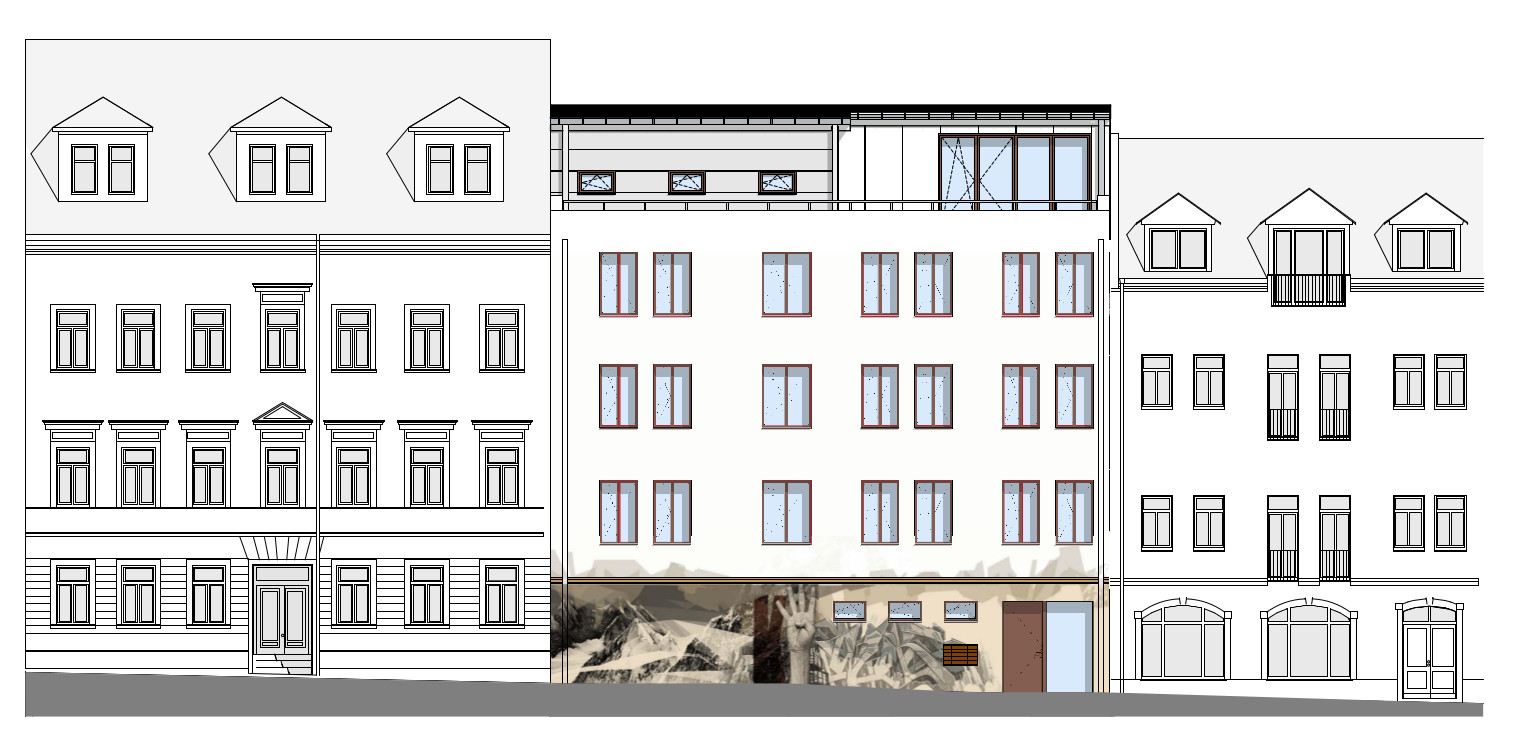 Kamenzer Straße 4 geplant mit K4-Portrait - Entwurf: basis|d