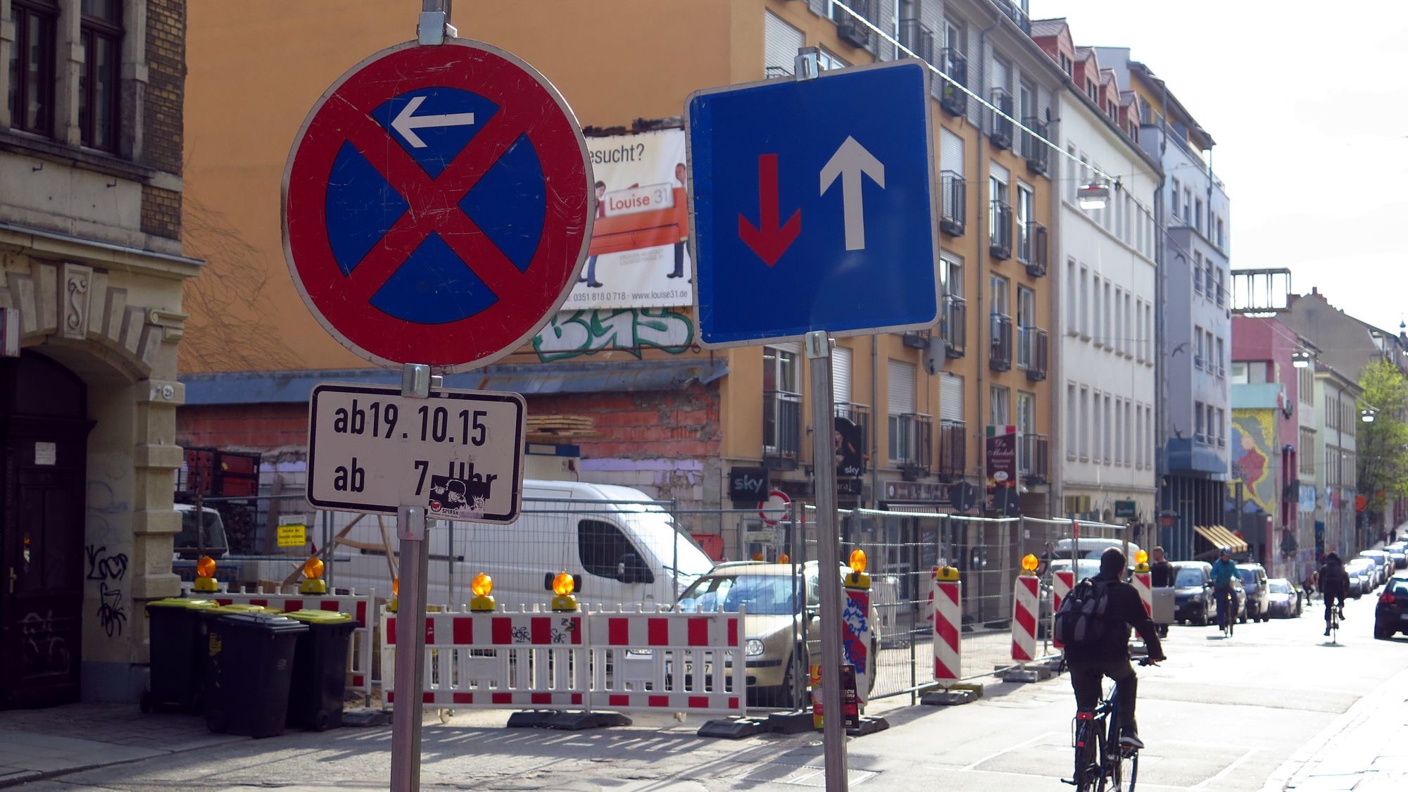 louisenstraße gesperrt: Louisenstraße vom 11. bis 22. April gesperrt.