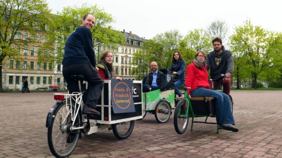 Lastenräder Dresden: Der ADFC präsentierte gestern auf dem Alaunplatz Lastenräder, ähnliche Modelle sollen demnächst angeschafft werden.