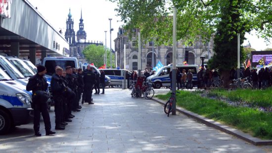 Reichlich Polizei sicherte die Veranstaltungen ab.