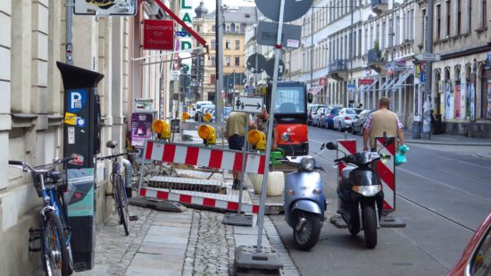 Horizontalbohrer auf der Rothenburger