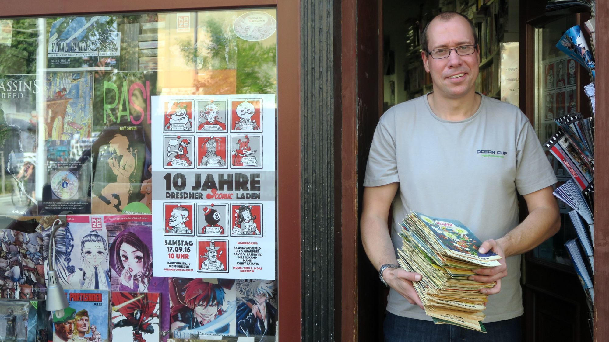 Kann sich freuen: Tobias Reuters Comicladen wird 10!