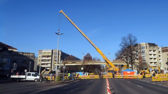 Die Albertstraße war heute komplett gesperrt.