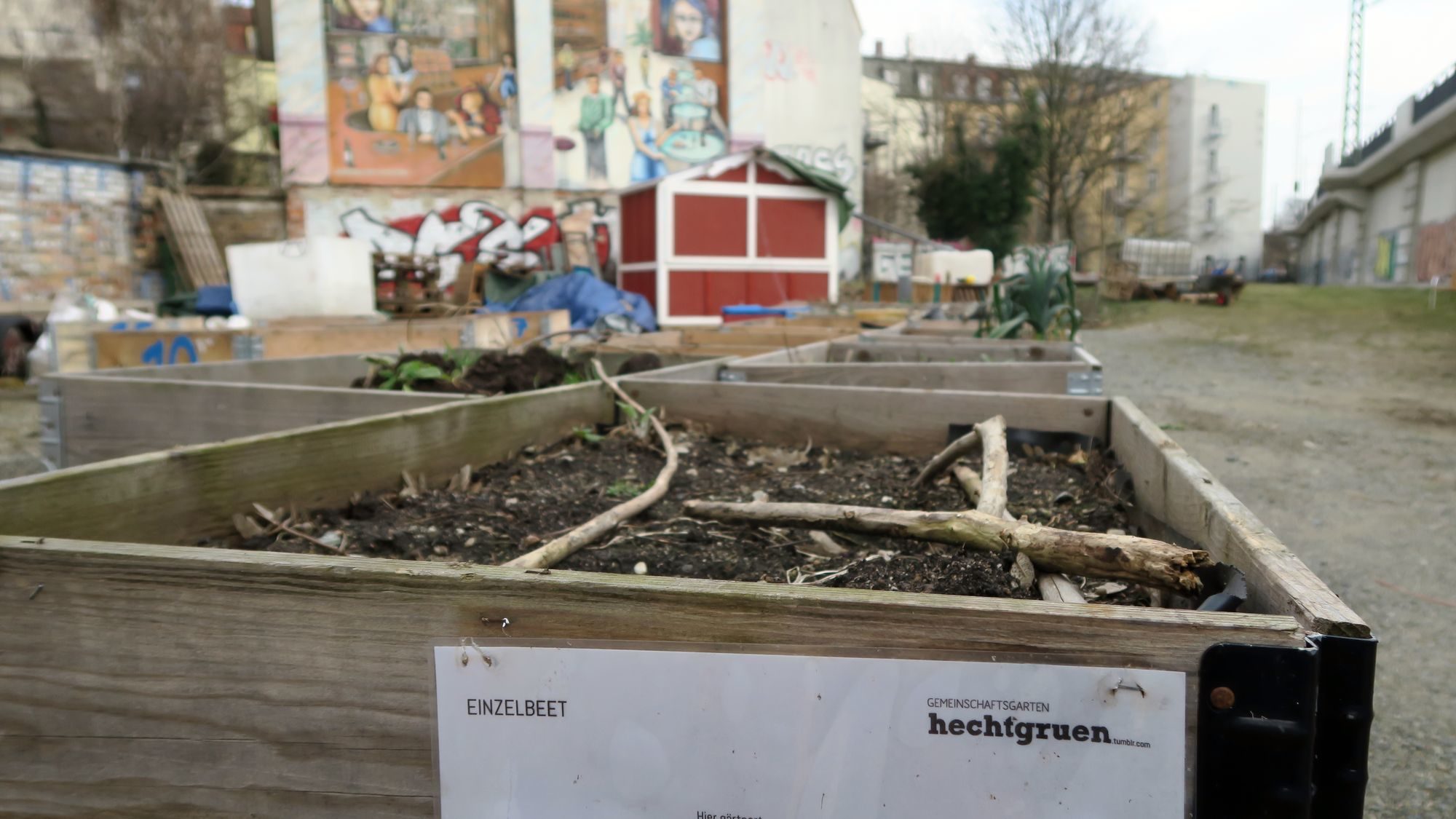 Es gibt Einzel- und Gemeinschaftsbeete.