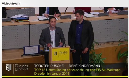 Torsten Püschel und Rene Kindermann stellten ihr Projekt heute im Stadtrat vor. Screenshot: Livestream dresden.de
