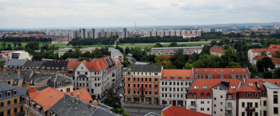 Blick von der Martin-Luther-Kirche Richtung Johannstadt