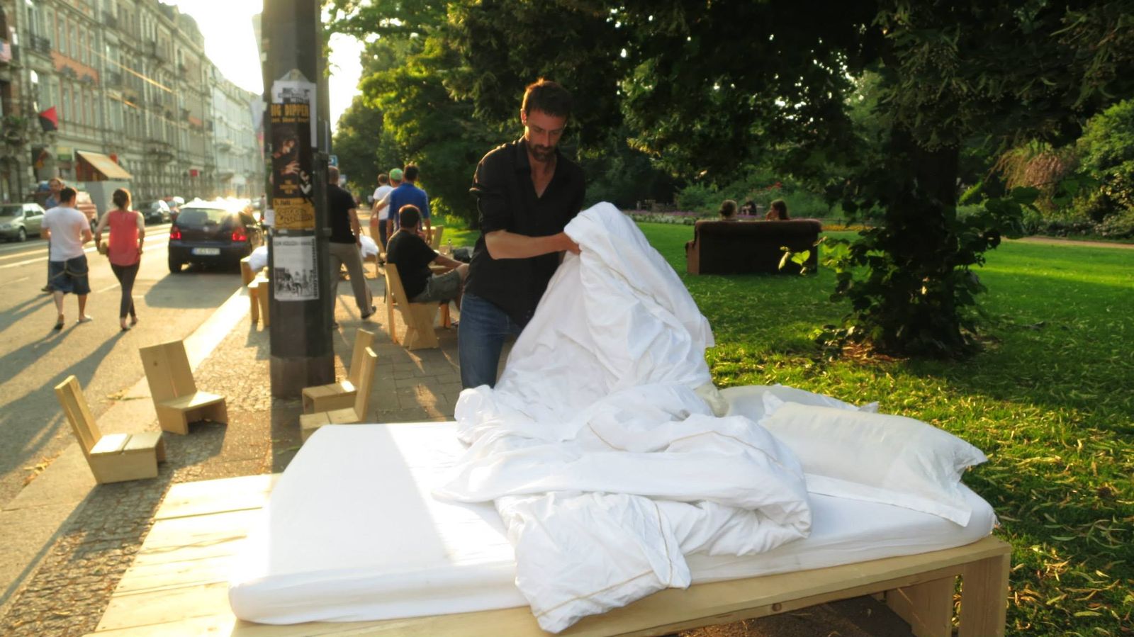 Betten am Alaunplatz im Juli 2013