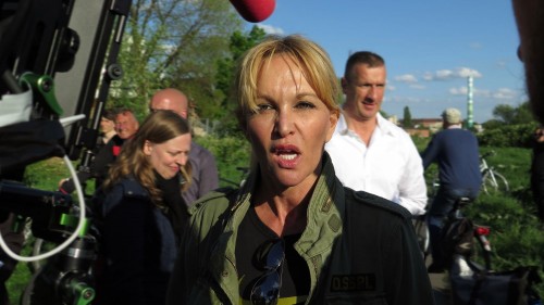 Regine Töberich am Tag der Bagger, 7. Mai 2015