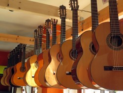 Gitarren sind die Spezialität des Ladens.