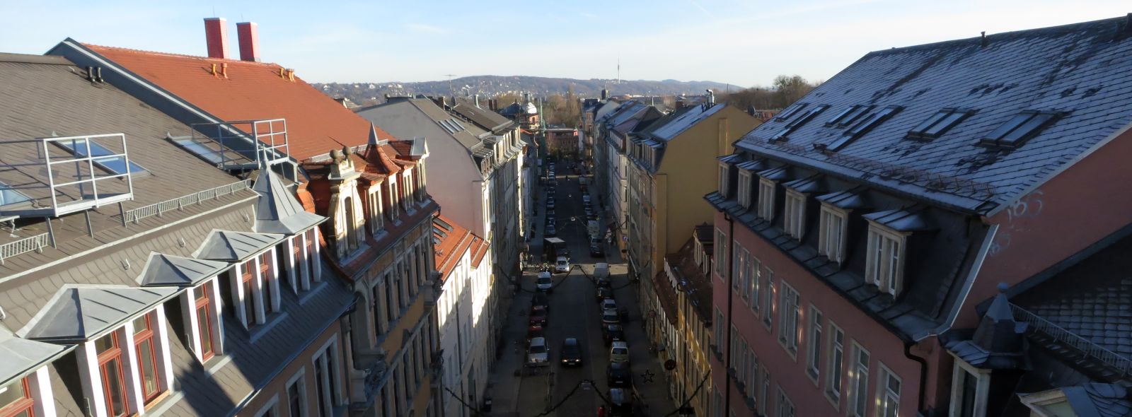 Louisenstraße von oben im Januar 2014