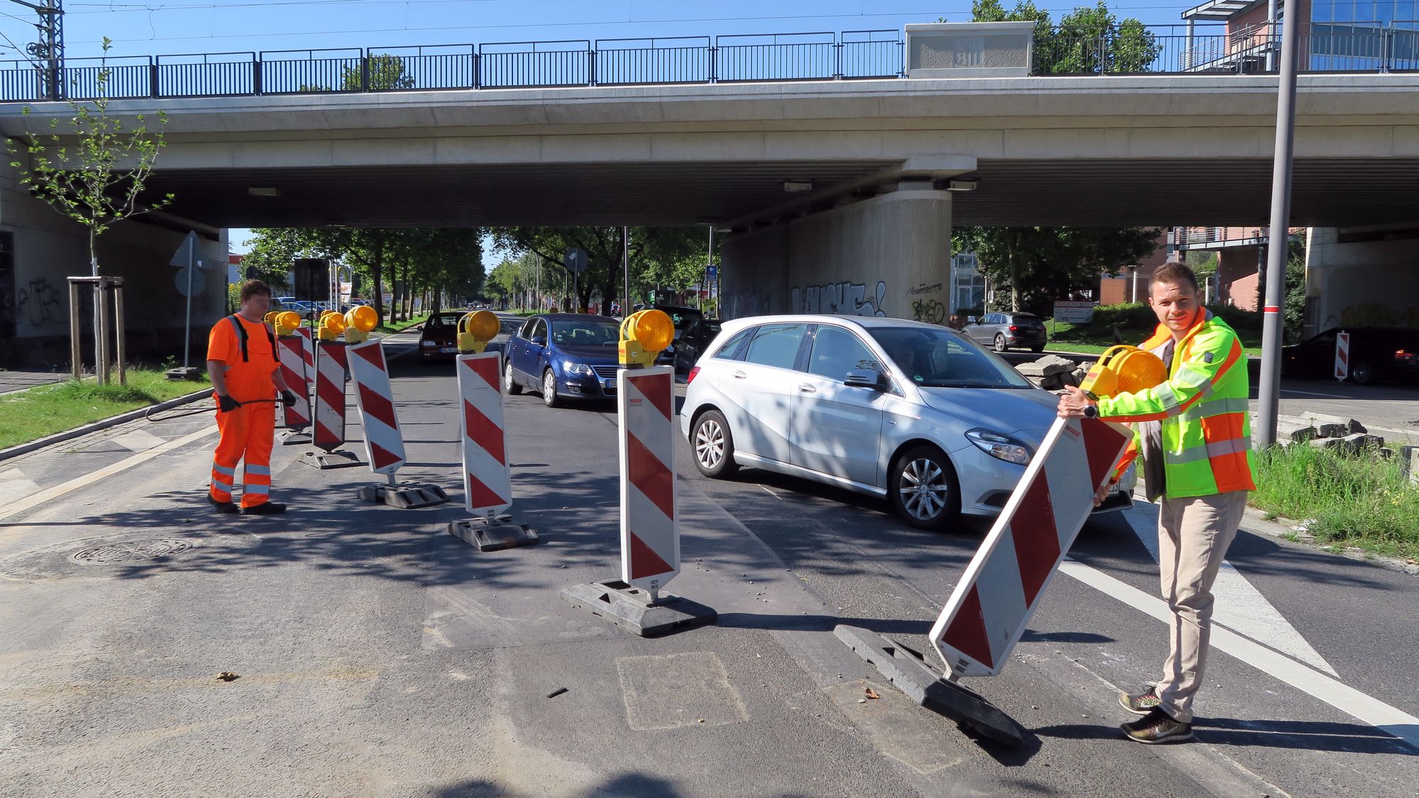 Kurz vor zehn wurde die Hansastraße wieder vierspurig freigegeben.