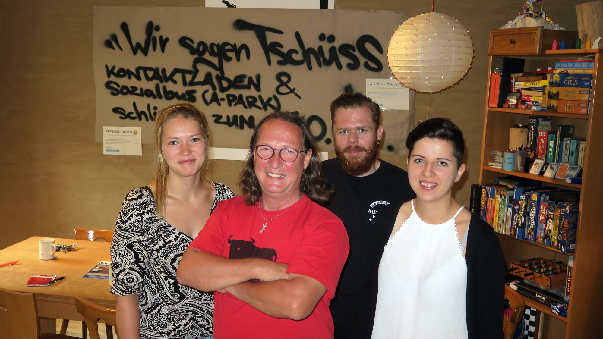 Treberhilfe-Team an der Albertraße: Eva Karsten, Dieter Wolfer, Thorsten Beigweihe, Luisa Neumann