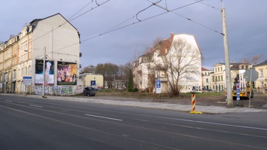 An der Ecke Bautzner-/Prießnitzstraße soll ein Gebäudekomplex entstehen.