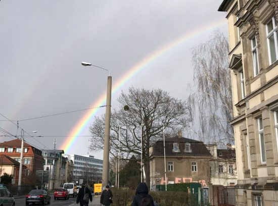 Regenbogen über der Königsbrücker Straße. Foto: Joya.