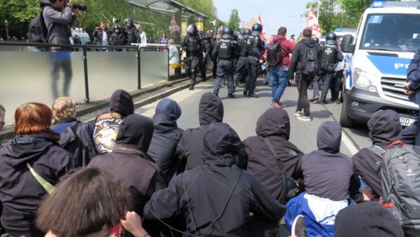 Blockade an der Großen Meißner Straße