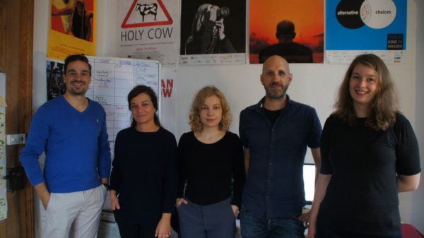 Rico Schwibs, Silvia Zimmermann, Christine Maicher, Lars Leidel und Pauline Nuszkowski vom MOVE IT! Filmfestival