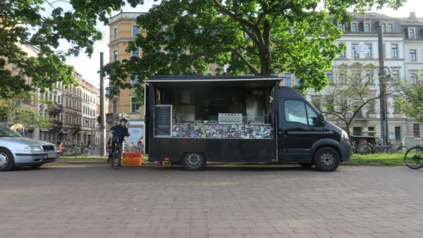 Das Burgermobil am Alaunplatz.