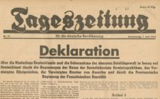 Titelseite der Tageszeitung für die deutsche Bevölkerung