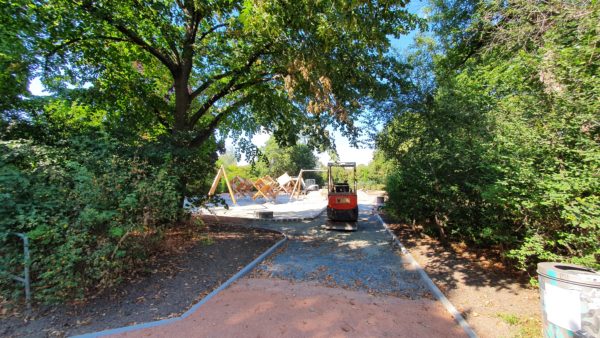 Bauarbeiten am Spielplatz Alaunplatz 