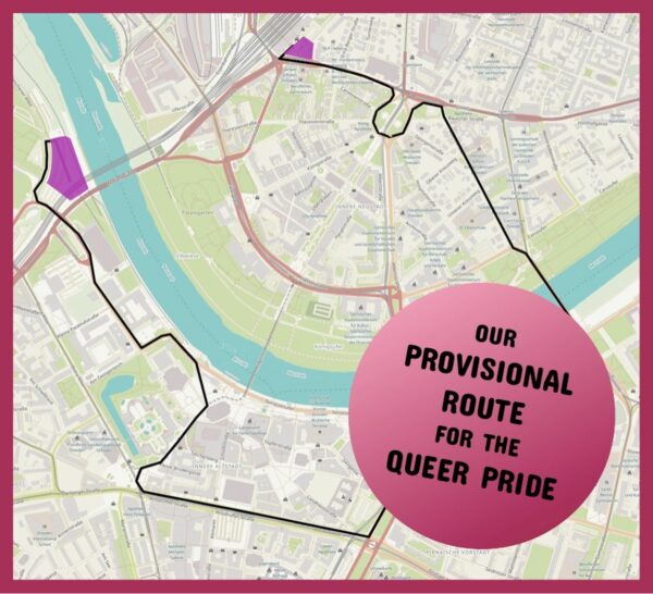 Die einstweilige Route der Queer Pride. Foto: PR