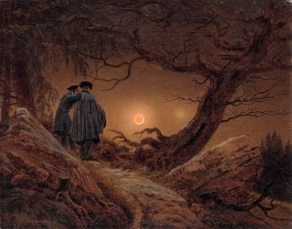 Caspar David Friedrich: Zwei Männer in Betrachtung des Mondes1819/1820
