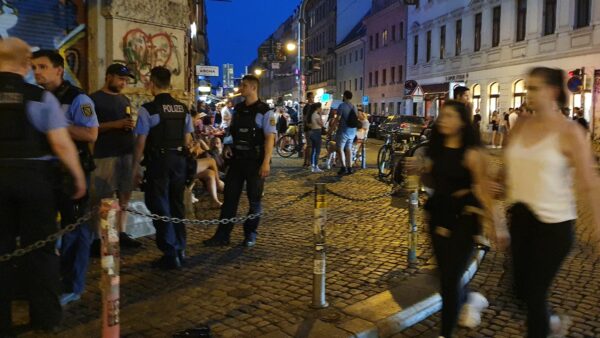 Polizeieinsatz an der Schiefen Ecke im Juni 