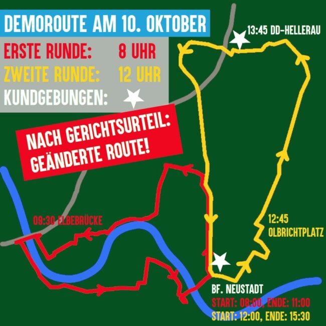 Demo-Routen am 10. Oktober