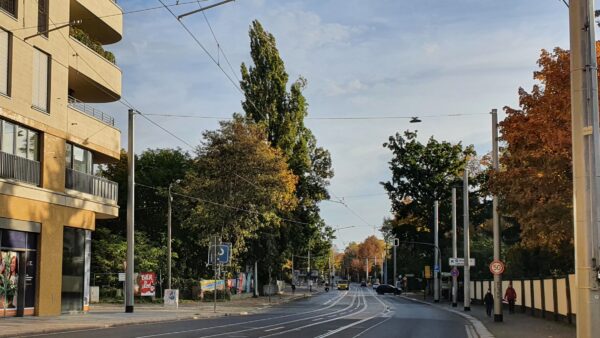 Bautzner Straße in Höhe des Diakonissenkrankenhauses