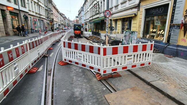 Der Fußweg auf der Rothenburger ist temporär gesperrt.