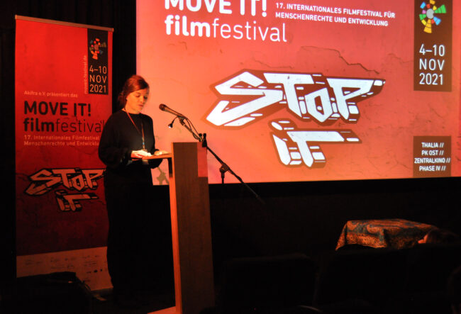 Silvia Zimmermann. Eröffnung des Move it-Filmfestivals 2021