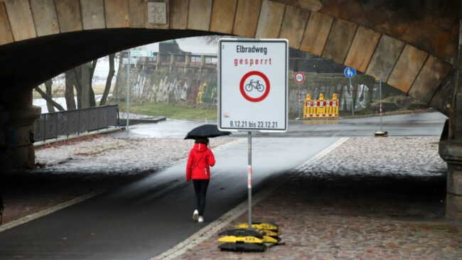 Elberadweg ist für die Zeit des Ski-Events und Auf- und Abbau gesperrt.