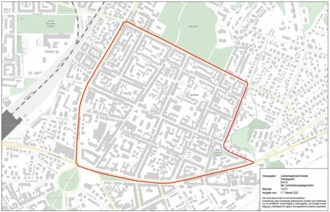 Lageplan für das geplante Alkoholabgabeverbot