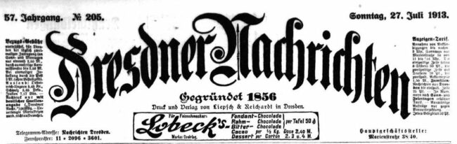Dresdner Nachrichten vom 27. Juli 1913